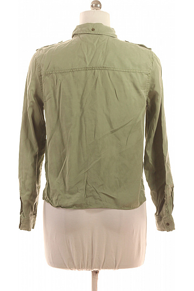 ZARA Zelená dámská košile s dlouhým rukávem a nárameníky ležérní crop Velikost m | ZARA | obrázek 3