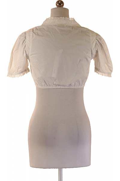 Dámské bílé tričko s krátkým rukávem a výšivkou Velikost 36 | Unimoda | obrázek 3