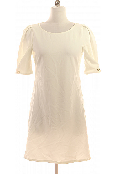 Rinascimento Bílé Letní šaty Ke Kolenům Krátký Rukáv Jednoduché Rovné Vel. L