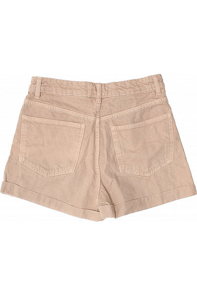 MANGO Dámské bavlněné béžové kraťasy s vysokým pasem knoflíky letní Velikost 36 | MANGO | obrázek 3