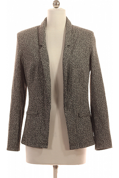 Marks & Spencer Dámský Blejzr černobílý Vzorovaný Struktura Elegantní Ležérní Velikost 8