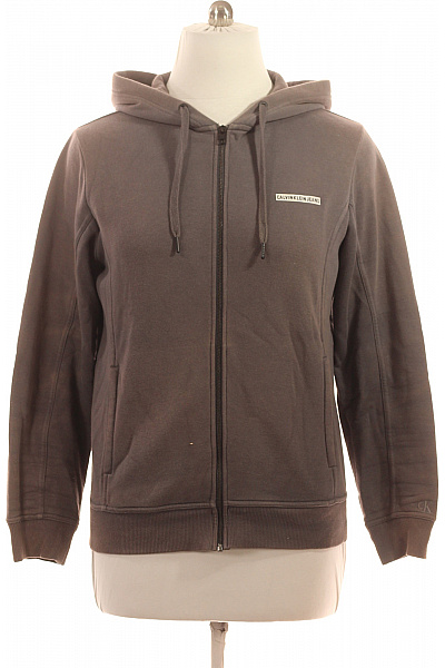 Calvin Klein Pánská bavlněná hnědá mikina s kapucí a potiskem na zip Vel. l | Calvin Klein | obrázek 2