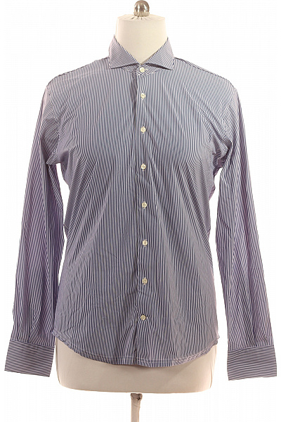 Pánská modrá pruhovaná košile s dlouhým rukávem business elegantní Vel. XXL | Unimoda | obrázek 2