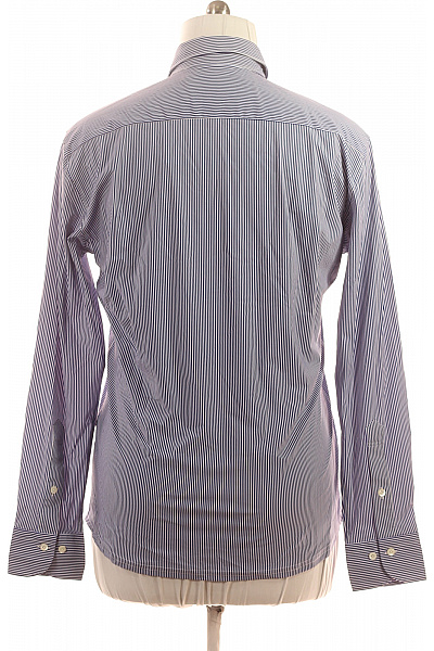 Pánská modrá pruhovaná košile s dlouhým rukávem business elegantní Vel. XXL | Unimoda | obrázek 3