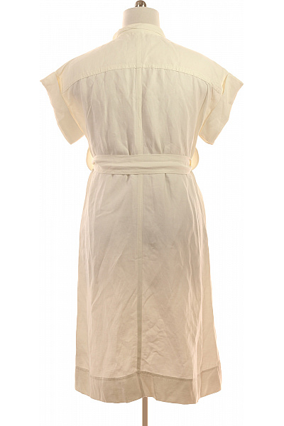 Escada Bílé lněné šaty s páskem košilové letní elegantní Vel. 38 | Escada | obrázek 2