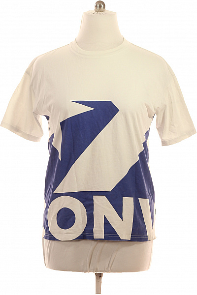 Pánské Bílé Tričko S Krátkým Rukávem A Modrým Potiskem Velikost XXXL