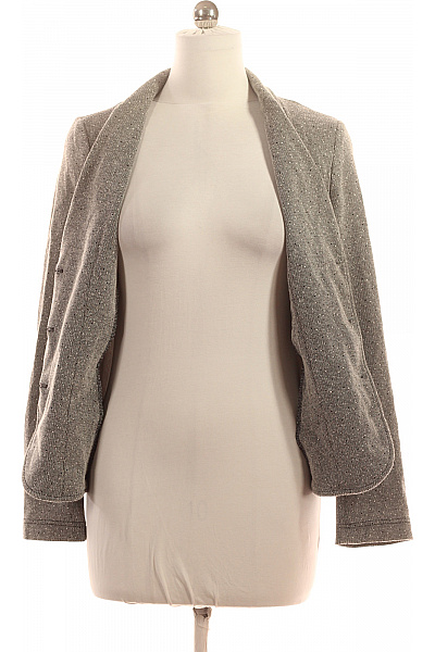 OPUS Šedé Polyesterové Vzorované Ležérní Jednořadé Sako Na Běžné Nošení Velikost 42 | OPUS | obrázek 4