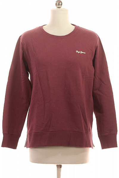 Pepe Jeans Dámská vínová mikina crewneck bez kapuce s výšivkou Velikost S | Pepe Jeans | obrázek 2