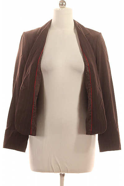 GIL BRET Hnědý dámský blejzr vypasované pruhované business jednořadé s jedním knoflíkem Vel. 38 | GIL BRET | obrázek 4