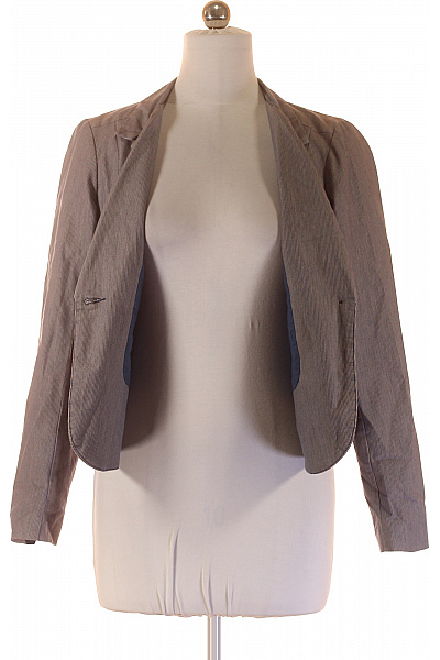 NOA NOA Vypasované hnědé pruhované sako elegantní business jednořadé s jedním knoflíkem Velikost L | NOA NOA | obrázek 4