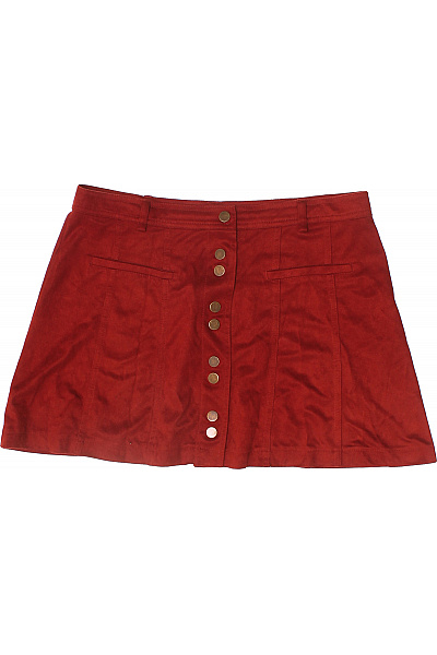 ZARA Dámská červená semišová mini sukně s knoflíky áčková Velikost L | ZARA | obrázek 2