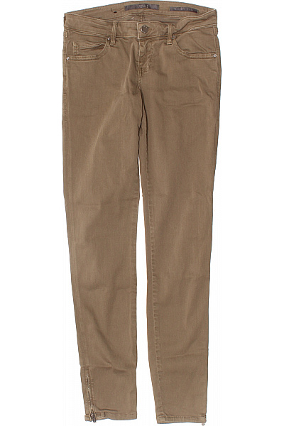 Guess Dámské Hnědé Skinny Džíny Strečové Se Zipy Kotníkové Velikost XS