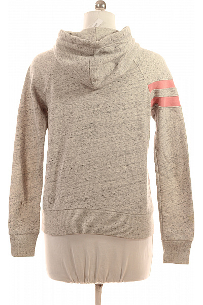 Abercrombie&Fitch Dámská bavlněná šedá melírovaná pruhovaná mikina s kapucí a výšivkou Vel. m | Abercrombie&Fitch | obrázek 3