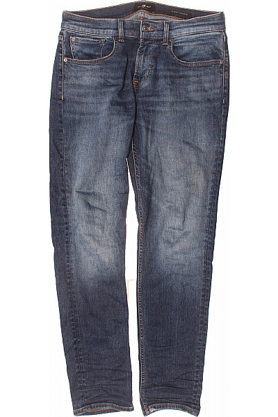 Džíny Slim Tapered Tmavě Modré Seprané Strečové S Kapsami Vel. 32