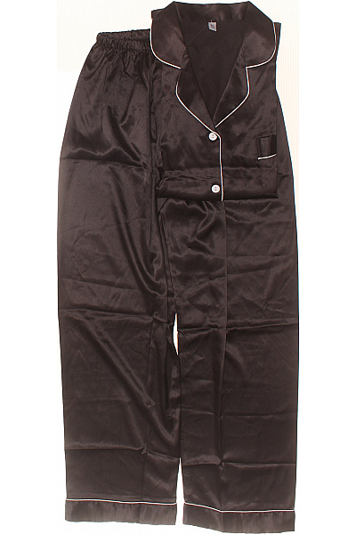 Dámské Saténové Pyžamo Hnědé Velikost XL