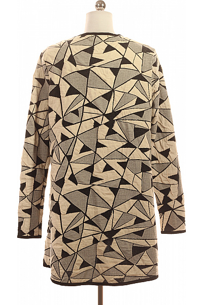 ZIZZI Dámský delší vzorovaný kardigan geometrický černobílý béžový Vel. S | ZIZZI | obrázek 2