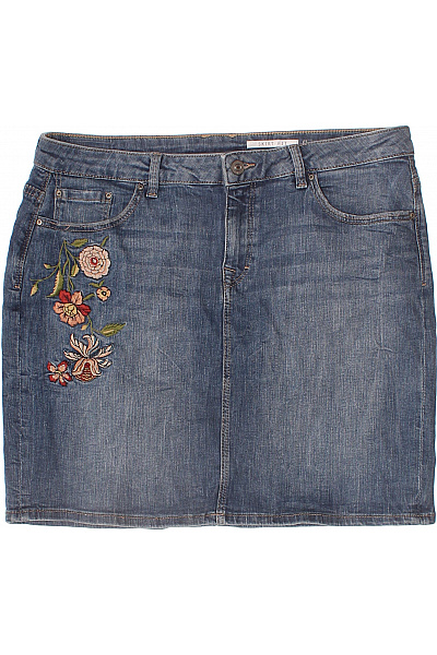 Esprit Dámská bavlněná džínové mini sukně modré s výšivkou květinová krátká Velikost 38 | Esprit | obrázek 2