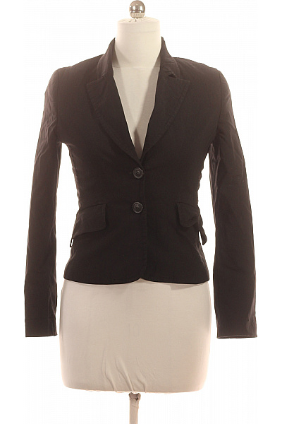 Esprit Černý Viskózový Vypasovaný Blejzr Elegantní Jednořadé Na Běžné Nošení Velikost M