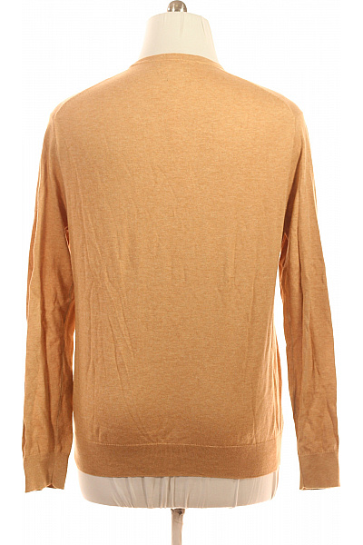 Ralph Lauren Pánský oranžový pulovr s výstřihem do V lehký basic Velikost L | Ralph Lauren | obrázek 3