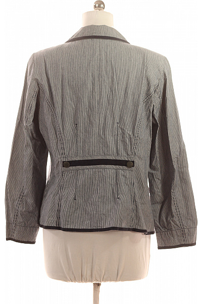 BONITA Bavlněný dámský blejzr pruhovaný šedý s klopy na běžné nošení Vel. 44 | BONITA | obrázek 3