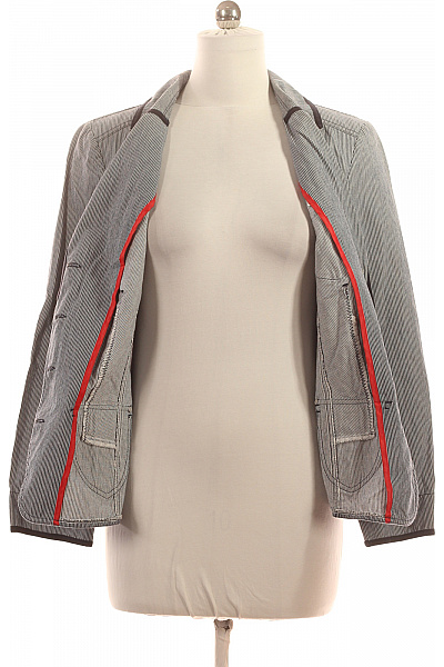 BONITA Bavlněný dámský blejzr pruhovaný šedý s klopy na běžné nošení Vel. 44 | BONITA | obrázek 4