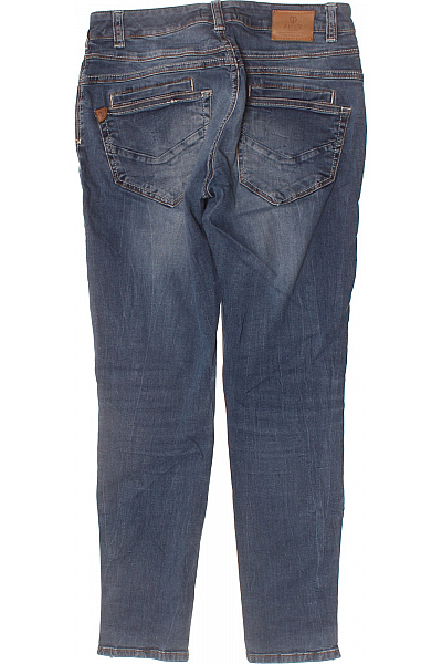 PULZ JEANS Dámské bavlněné modré džíny úzké seprané na knoflíky se zipy Velikost 28/32 | PULZ JEANS | obrázek 2