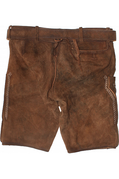 Trachtenmanufaktur Tradiční kožené kraťasy hnědé s výšivkou a sponou Vel. 48 | Trachtenmanufaktur | obrázek 2