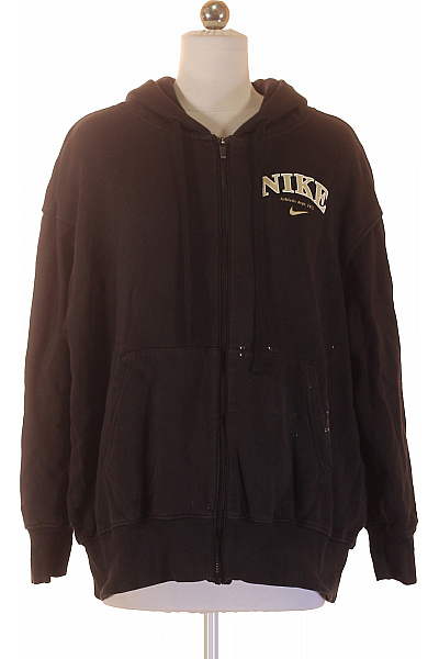 Nike Dámská černá Mikina S Kapucí A Výšivkou Oversized Streetwear Velikost S