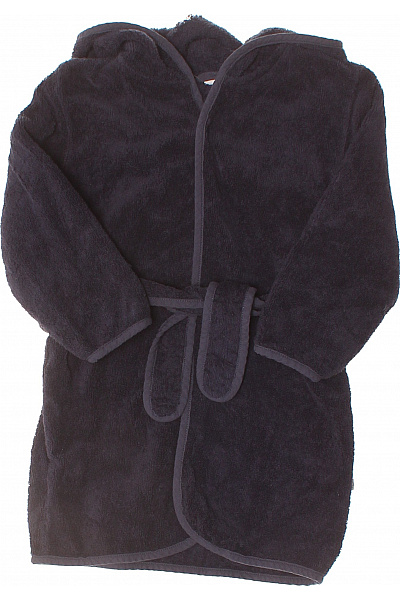 Pippi Dětský Bavlněný Župan Kapuce Tmavě Modrý Froté Velikost 74/80