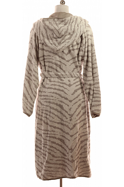 JETTE Dámský bavlněný župan s kapucí a vzorem zebry v béžové barvě Velikost m | JETTE | obrázek 2