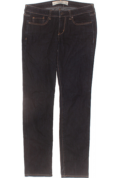 Abercrombie&Fitch Dámské Tmavě Modré Strečové Džíny Rovné Kapsy Vel. 27