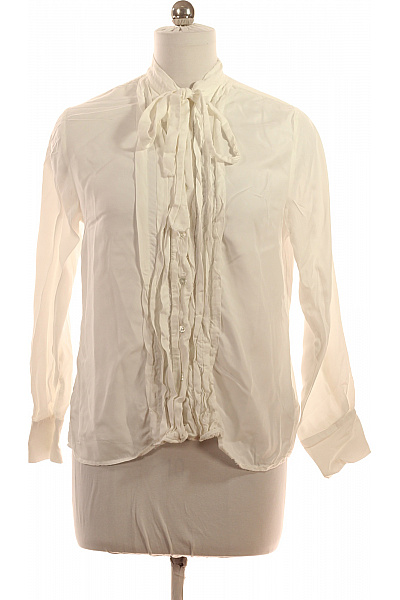 Seidensticker Dámská Viskózová Bílá Košile S Dlouhým Rukávem Elegantní S Mašlí Vel. EU 38