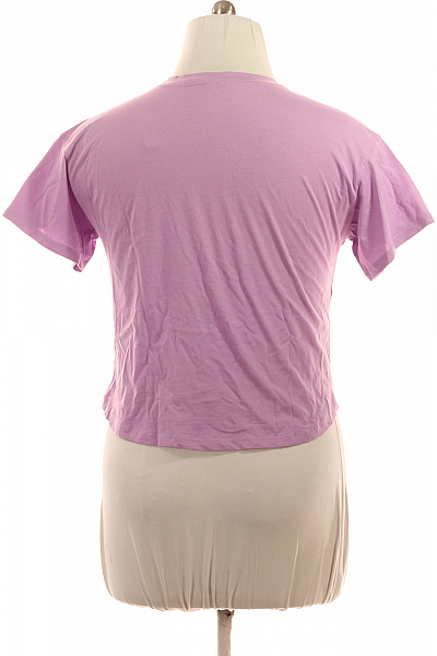 PIECES Dámské crop top tričko fialové basic s krátkým rukávem a kulatým výstřihem Velikost L | PIECES | obrázek 3