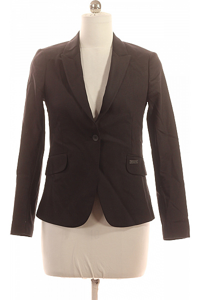 Mos Mosh Dámské bavlněné sako elegantní vypasované jednořadé s jedním knoflíkem černé Vel. 38 | Mos Mosh | obrázek 2