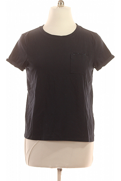 GERRY WEBER Dámské černé Tričko Basic S Krátkým Rukávem A Kapsou Vel. XL