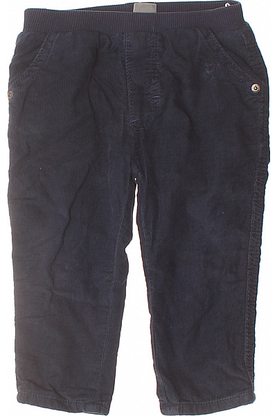 Kanz Dětské Kalhoty Kojenci Tmavě Modré Manšestrové Elastický Pas Vel. 80/12M