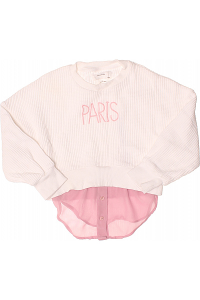 Reserved Dívčí Růžový Svetr S Nápisem Paris Velikost 128