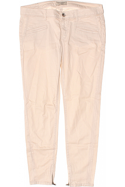 Guess Bavlněné Béžové Dámské Kalhoty úzké Zkrácené Se Zipy Vel. 29