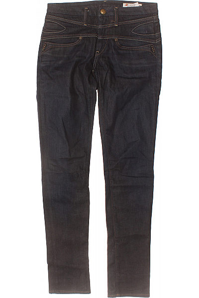 Dámské Bavlněné Tmavě Modré Džíny Strečové Skinny S Vysokým Pasem Vel. 27