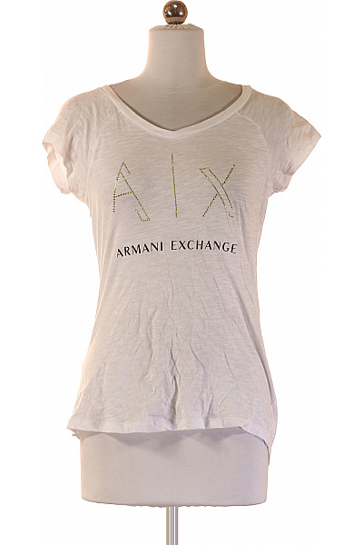 ARMANI Dámské Tričko S Krátkým Rukávem A Potiskem Velikost Xs