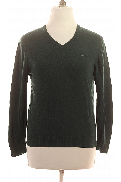 GANT Pánský vlněný tmavě zelený pulovr basic s výstřihem do V Vel. l | GANT | obrázek 2