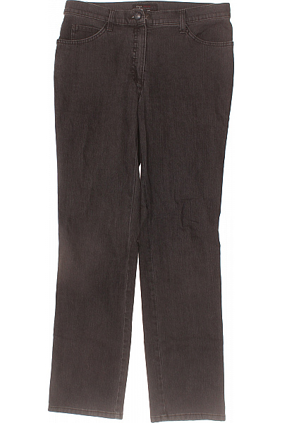 BRAX Dámské Bavlněné Džíny Tmavě Hnědé Rovné Slim Fit Kapsy Vel. 38