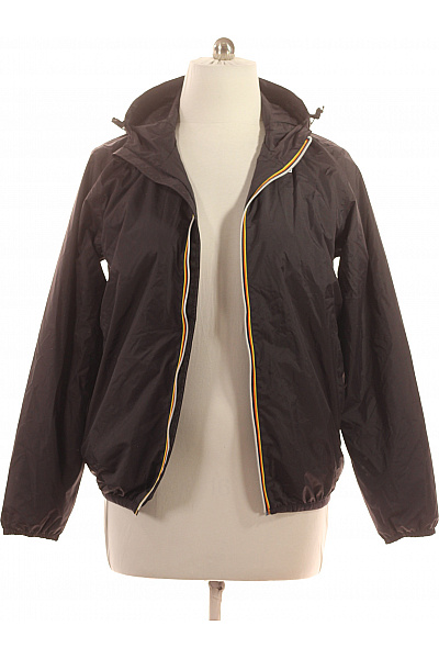 K-WAY Pánská Tmavá Lehká šusťáková Větrovka Se Zipem A Kapucí Velikost L