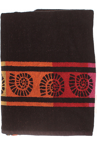 Černá Deka S Oranžovým Amonitem Vzorem A Pruhy