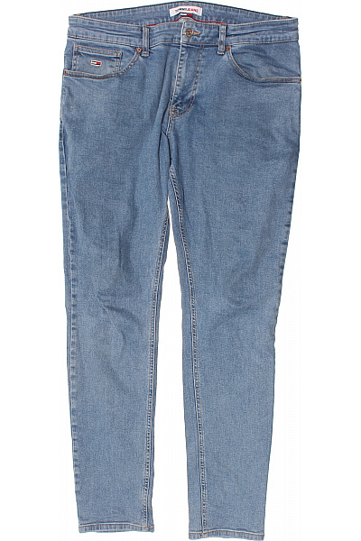 TOMMY HILFIGER Pánské Modré Džíny Klasické Rovné Seprané Strečové Velikost 34/34