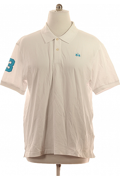 La Martina Pánské bavlněné bílé polo tričko s krátkým rukávem a výšivkou Vel. 3xl | La Martina | obrázek 2