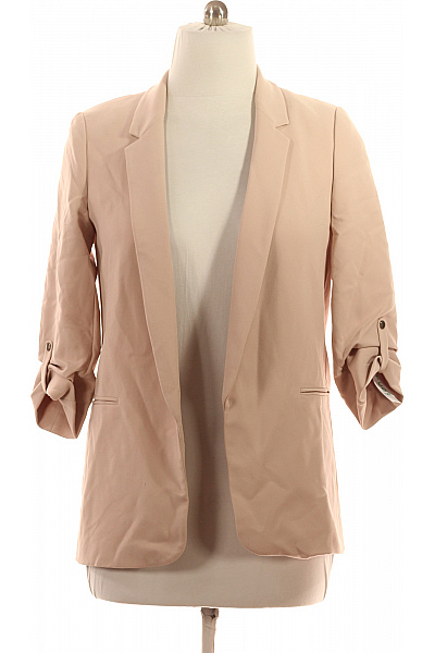 ZARA Polyesterový Béžový Blejzr Ležérní S 3/4 Rukávem Na Běžné Nošení Vel. L