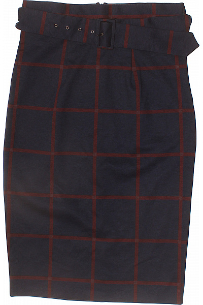 Dorothy Perkins Dámská pouzdrová sukně midi s páskem károvaná tmavě modrá vínová elegantní Vel. 40 | Dorothy Perkins | obrázek 2