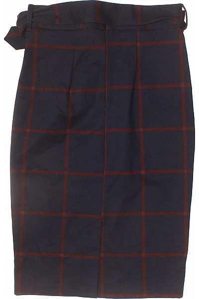 Dorothy Perkins Dámská pouzdrová sukně midi s páskem károvaná tmavě modrá vínová elegantní Vel. 40 | Dorothy Perkins | obrázek 3