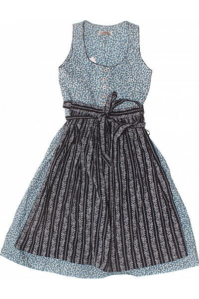 Dívčí bavlněné šaty modré pruhované Vel. 140 | Unimoda | obrázek 2